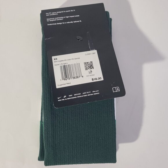 Nike Strike Dry-Fit Green Striped Soccer Knee High Socks Youth 13C - 3Y NWT - Picture 2 of 2